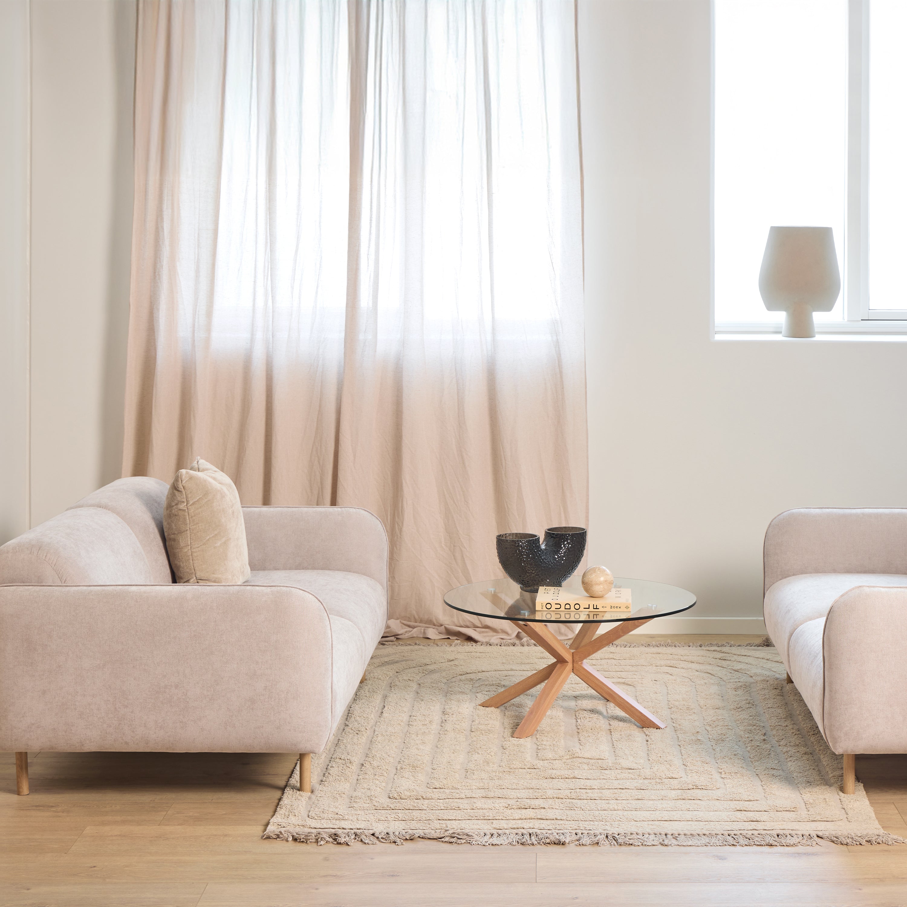 Westham 2.5 Seater Sofa in Fay Beige Fabric – FTG, view 5