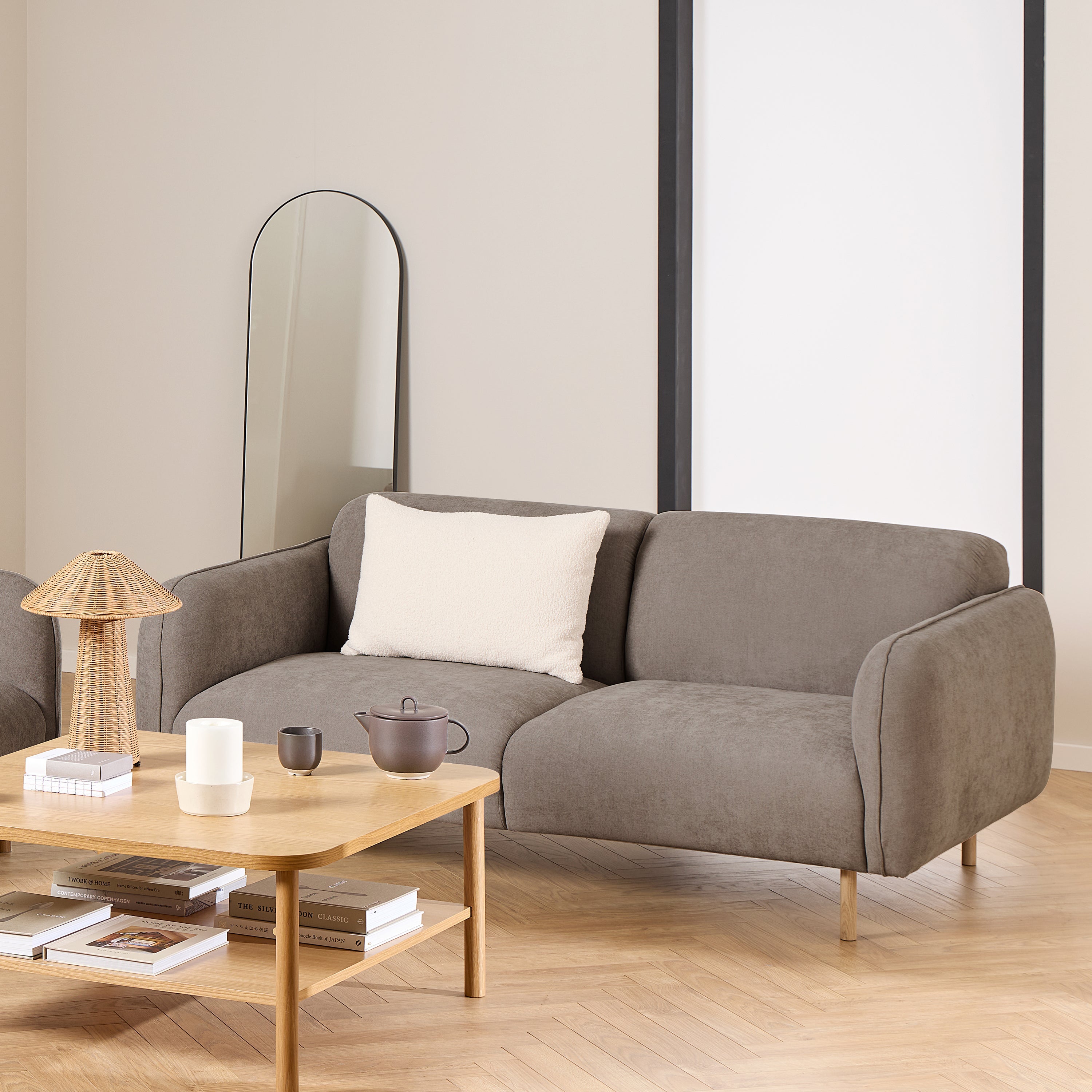 Westham 2.5 Seater Sofa in Dusty Brown Fabric – FTG, view 4
