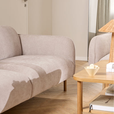 Westham 3 Seater Sofa in Fay Beige Fabric – FTG, view 7