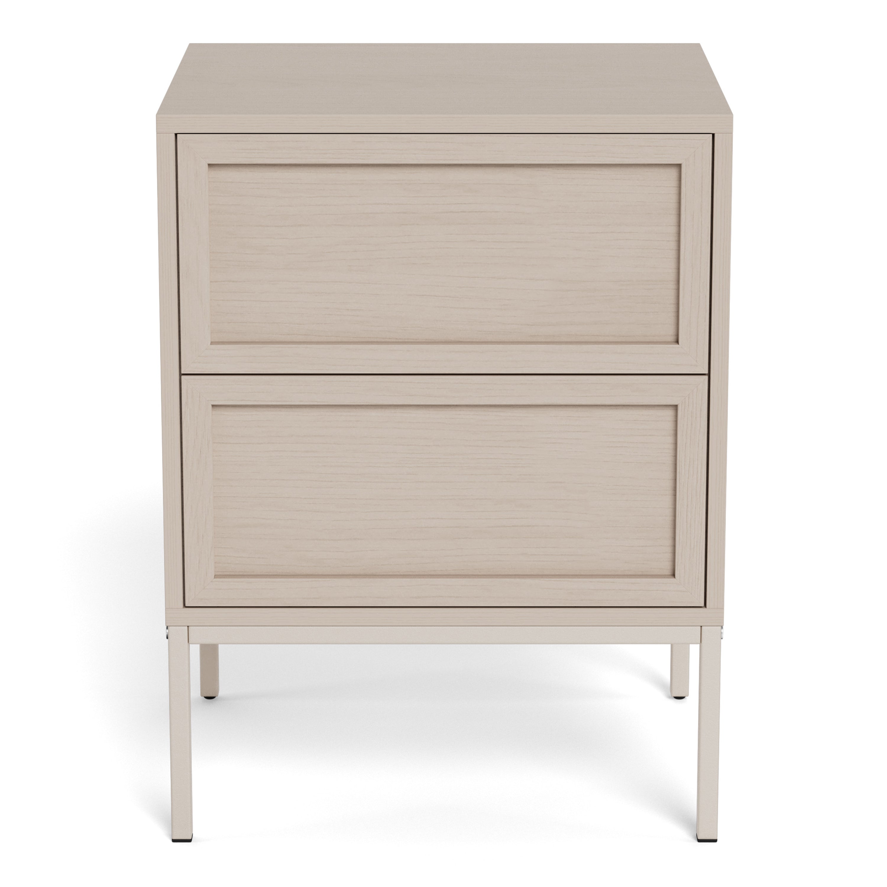 Palmdale Bedside Table with 2 Drawers in Grey