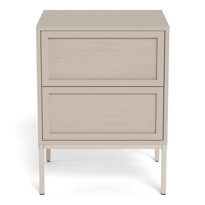 Palmdale Bedside Table with 2 Drawers in Grey