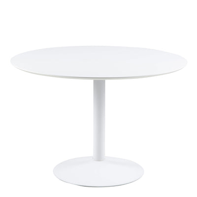 Ibiza Round Dining Table with White Top and White Base – FTG