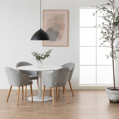 Ibiza Round Dining Table with White Top and White Base – FTG, view 2