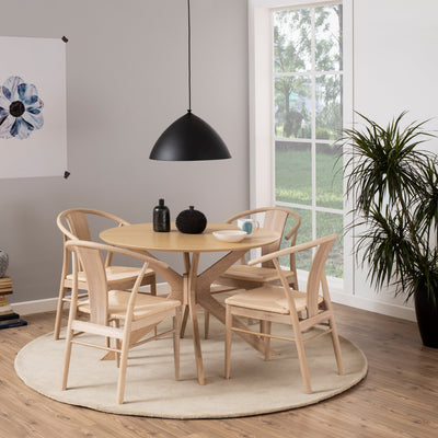I_Duncan Round Dining Table in White Oak – FTG, view 5