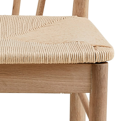 I_Duncan Round Dining Table in White Oak Included 4 Cassandra Dining Chair with Armrest in White Oak – FTG, view 10