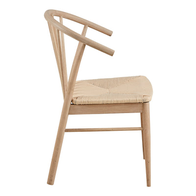 I_Duncan Round Dining Table in White Oak Included 4 Cassandra Dining Chair with Armrest in White Oak – FTG, view 7