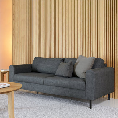 Omaha Set of 2 x 3 Seater Sofas in Basel Dark Grey Fabric – FTG, view 7