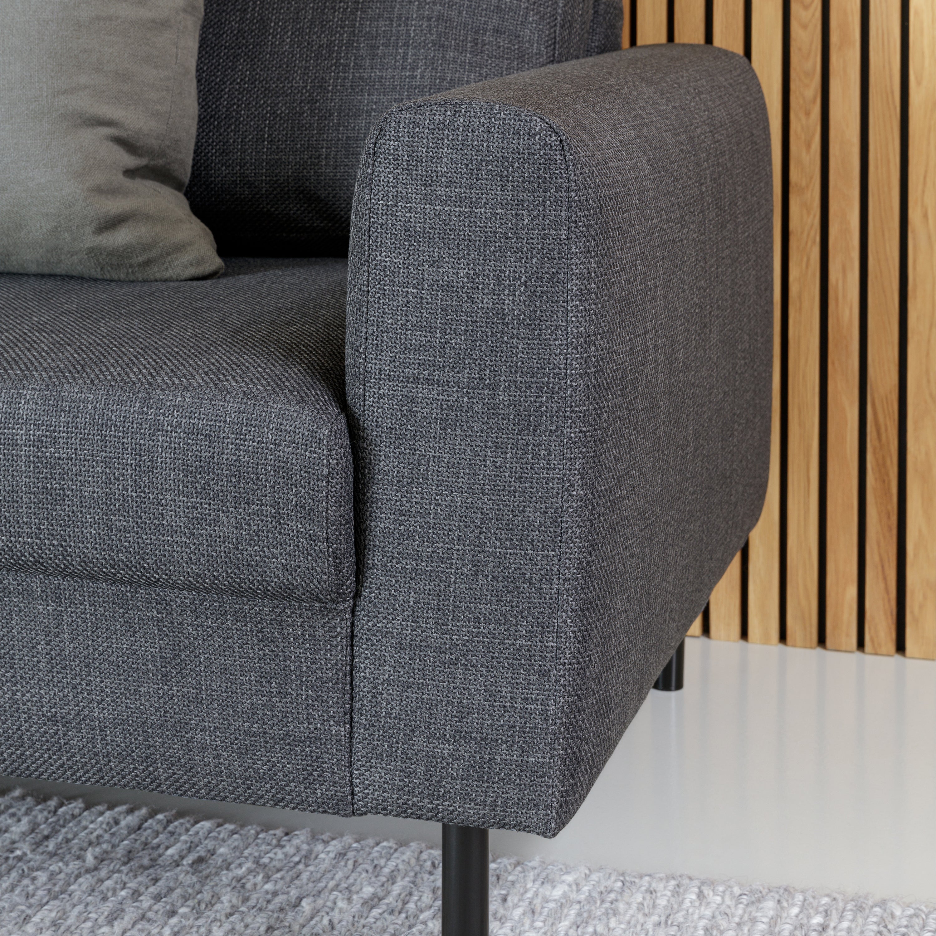Omaha Set of 2 x 3 Seater Sofas in Basel Dark Grey Fabric – FTG, view 8