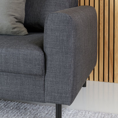 Omaha Set of 2 x 3 Seater Sofas in Basel Dark Grey Fabric – FTG, view 8