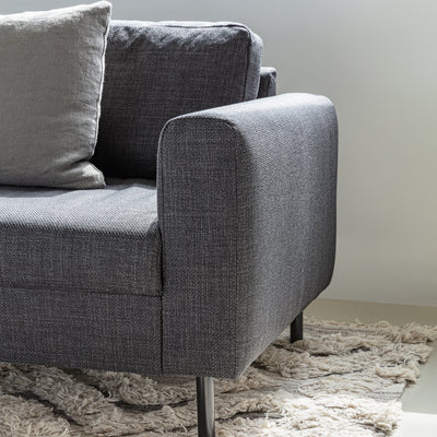 Omaha Set of 2 x 2 Seater Sofas in Basel Dark Grey Fabric – FTG, view 8