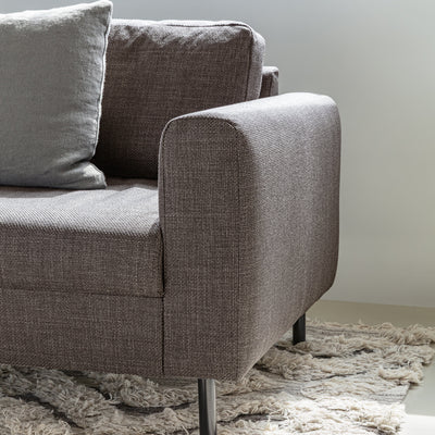 Omaha Set of 2 x 2 Seater Sofas in Basel Light Grey Brown Fabric – FTG, view 8
