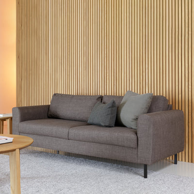 Omaha Set of 2 x 3 Seater Sofas in Basel Light Grey Brown Fabric – FTG, view 7