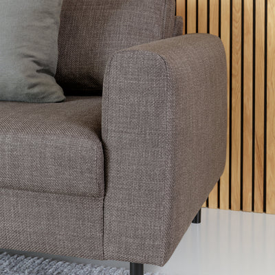 Omaha Set of 2 x 3 Seater Sofas in Basel Light Grey Brown Fabric – FTG, view 8