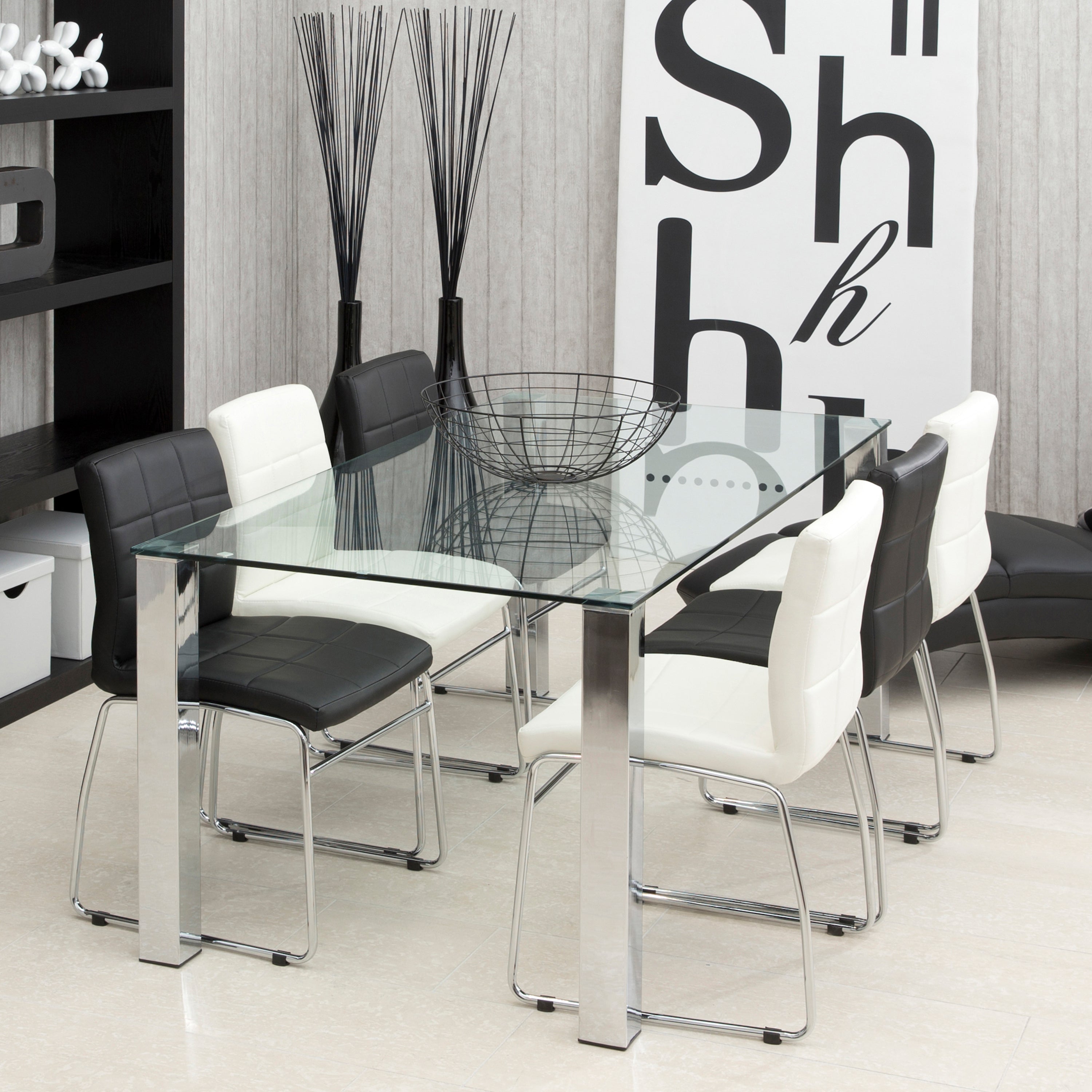 Kante Dining Table with Glass Top – FTG, view 3