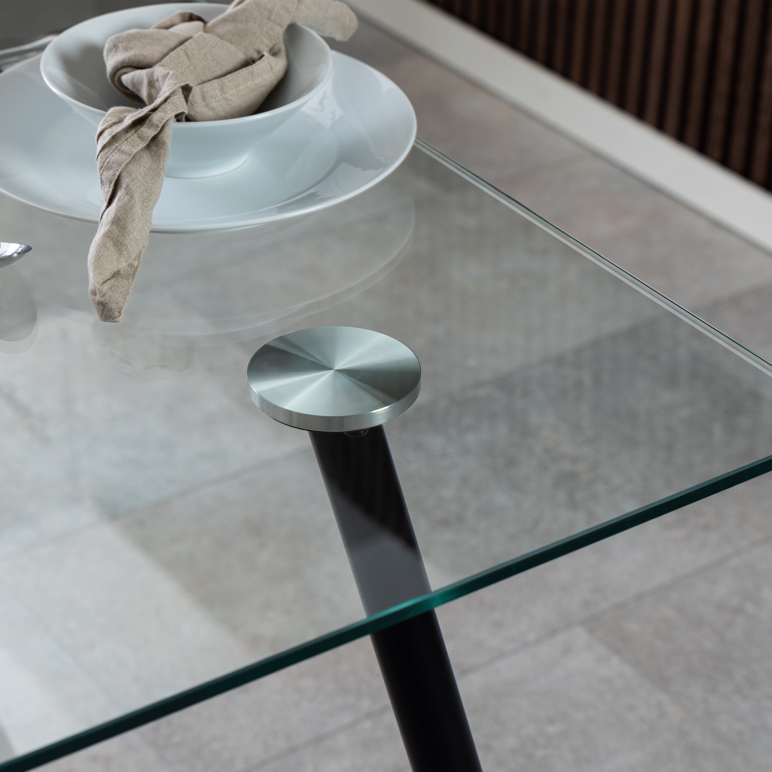 Wilma Dining Table with Glass Top – FTG, view 5
