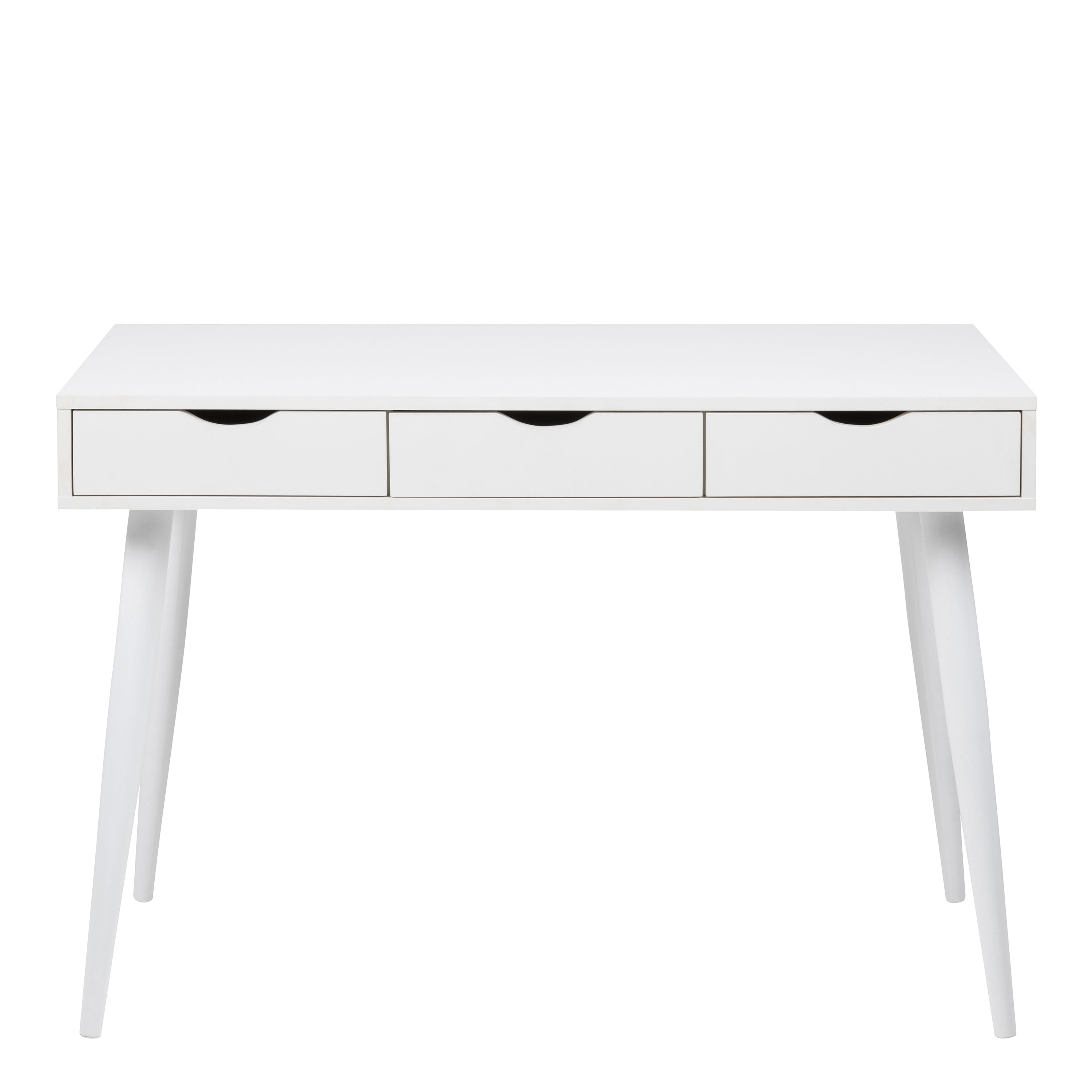 Neptun 3 Drawer Office Desk in White – FTG, view 2