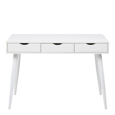 Neptun 3 Drawer Office Desk in White – FTG, view 2