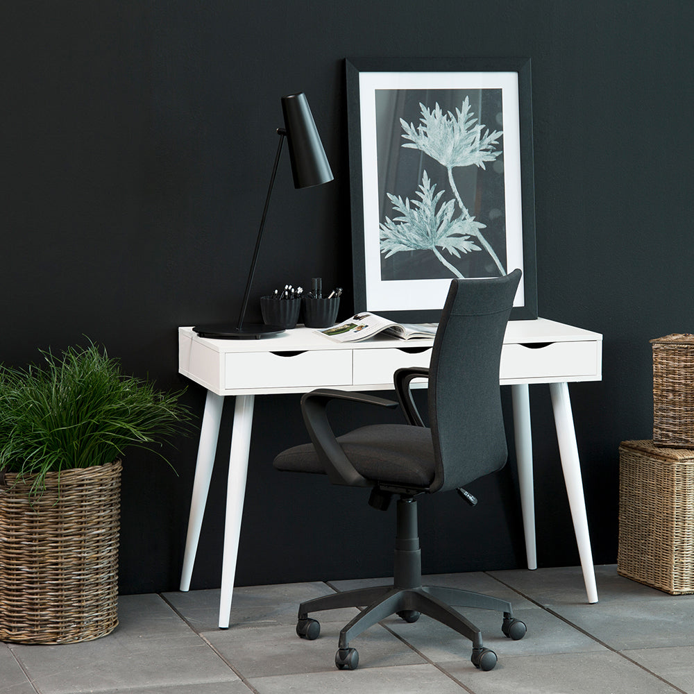 Neptun 3 Drawer Office Desk in White – FTG, view 4
