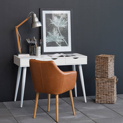 Neptun 3 Drawer Office Desk in White – FTG, view 5