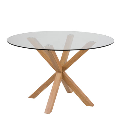 Heaven Round Dining Table with Glass Top 119x75.5cm – FTG