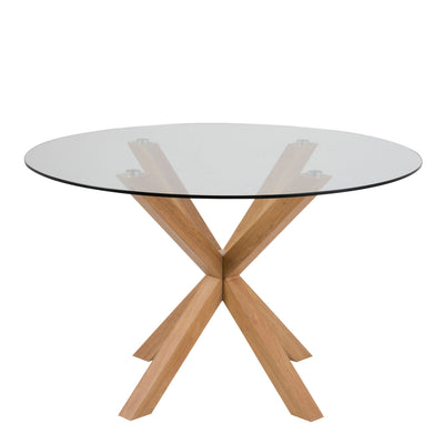 Heaven Round Dining Table with Glass Top 119x75.5cm – FTG, view 2