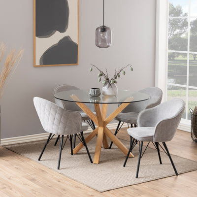 Heaven Round Dining Table with Glass Top 119x75.5cm – FTG, view 3