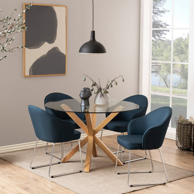 Heaven Round Dining Table with Glass Top 119x75.5cm – FTG, view 4