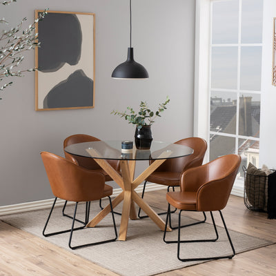 Heaven Round Dining Table with Glass Top 119x75.5cm – FTG, view 5