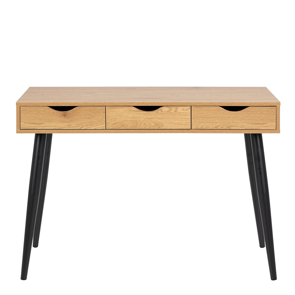 Neptun 3 Drawer Office Desk in Oak – FTG, view 2