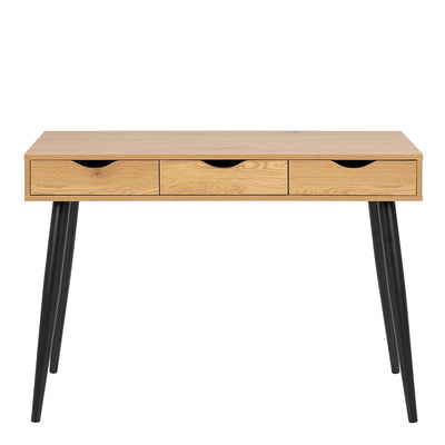 Neptun 3 Drawer Office Desk in Oak – FTG, view 2