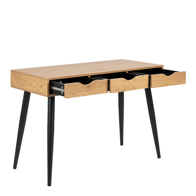 Neptun 3 Drawer Office Desk in Oak – FTG, view 5