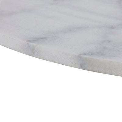 Tarifa Round Dining Table with White Polished Marble Top and White Base – FTG, view 8