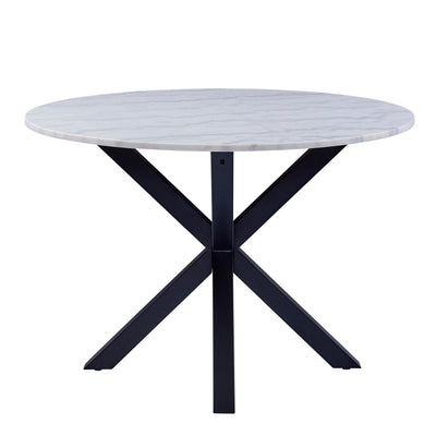 Heaven Round Dining Table with White Polished Marble Top – FTG, view 2