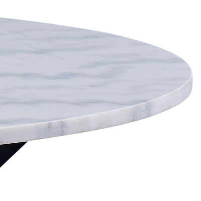 Heaven Round Dining Table with White Polished Marble Top – FTG, view 5