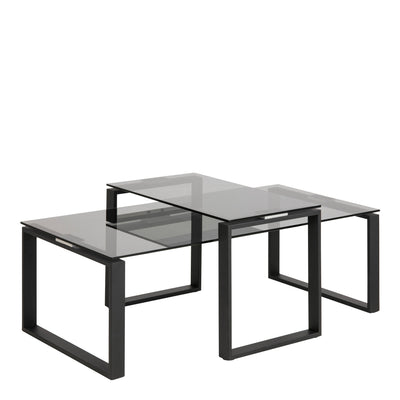 Katrine Coffee Table Set with Smoked Glass Top – FTG