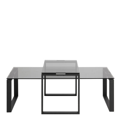 Katrine Coffee Table Set with Smoked Glass Top – FTG, view 2