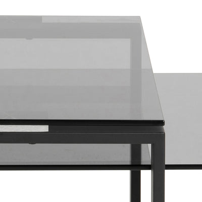 Katrine Coffee Table Set with Smoked Glass Top – FTG, view 7