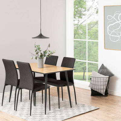 Wilma Dining Table with Oak Top & Black Legs – FTG, view 4