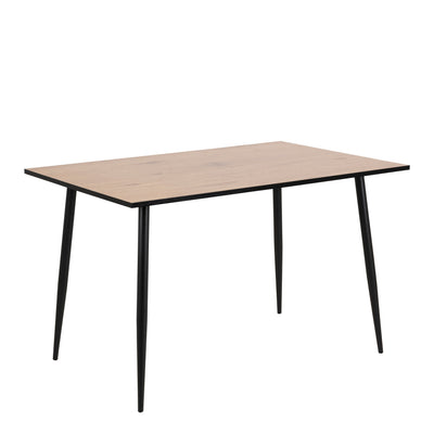 Wilma Dining Table with Oak Top & Black Legs Included 4 Celia Dining Chair in Light Grey – FTG, view 2