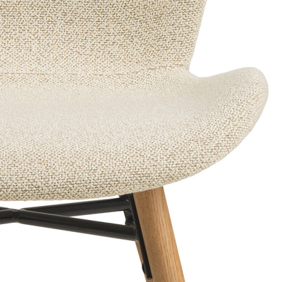 Corby Round Dining Table with White Polished Marble Top & Gold Base inc 4 Batilda Dining Chairs in Cream/Oak Legs
