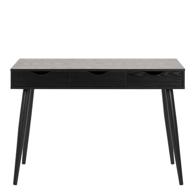 Neptun 3 Drawer Office Desk in Black – FTG, view 2