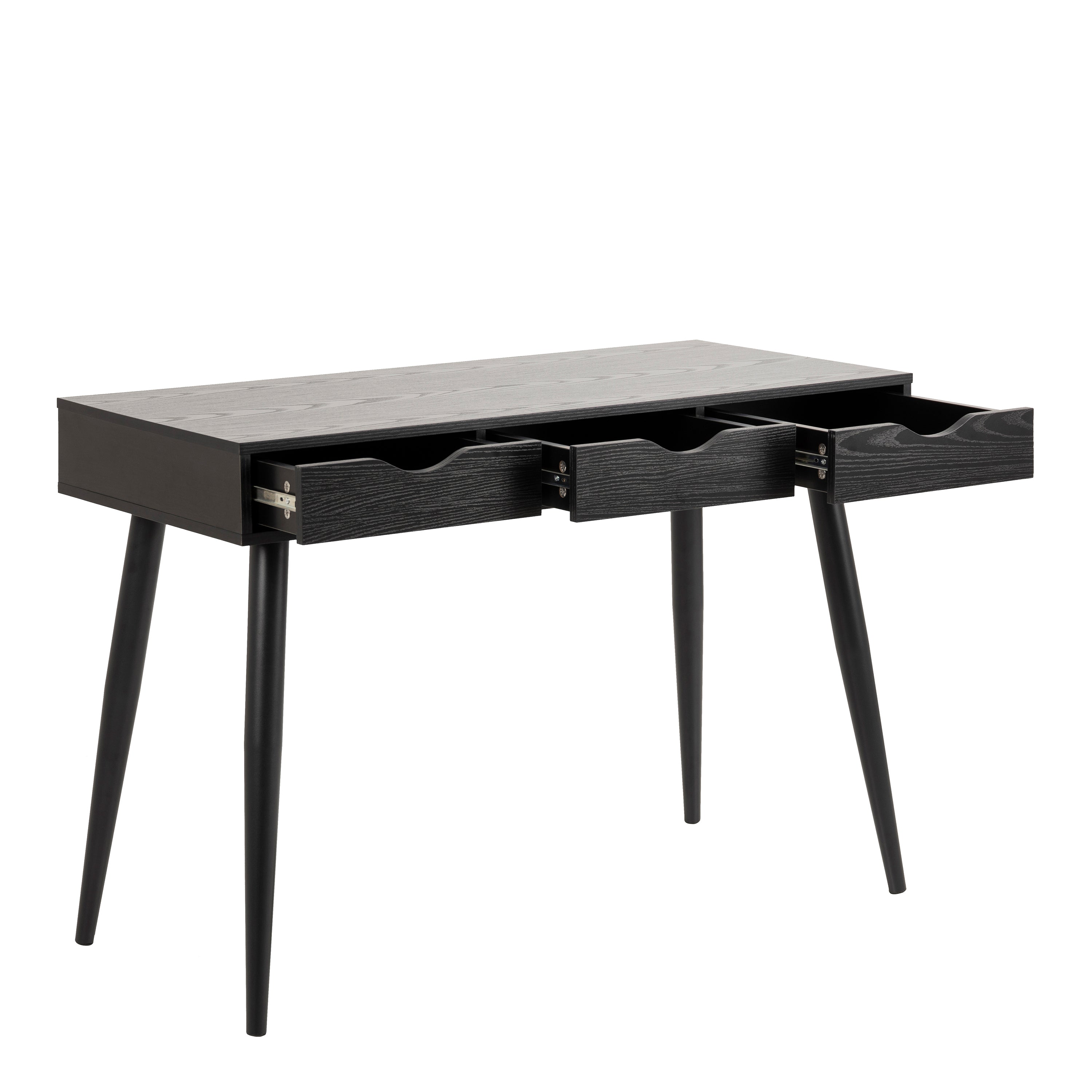 Neptun 3 Drawer Office Desk in Black – FTG, view 4