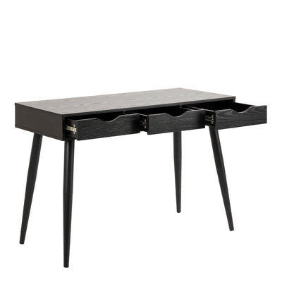 Neptun 3 Drawer Office Desk in Black – FTG, view 4