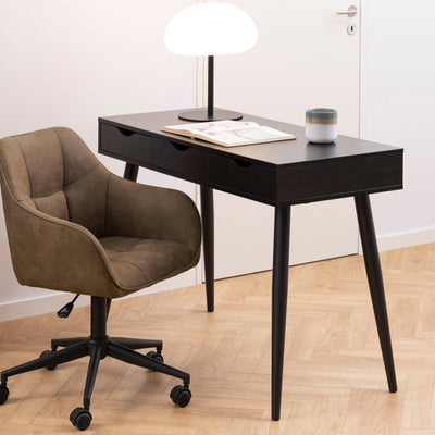 Neptun 3 Drawer Office Desk in Black – FTG, view 6