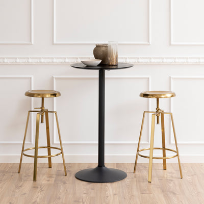 Ibiza Tall Round Bar Table with Black Ash Top and Matt Black Base – FTG, view 2