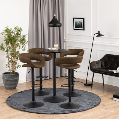 Ibiza Tall Round Bar Table with Black Ash Top and Matt Black Base – FTG, view 3