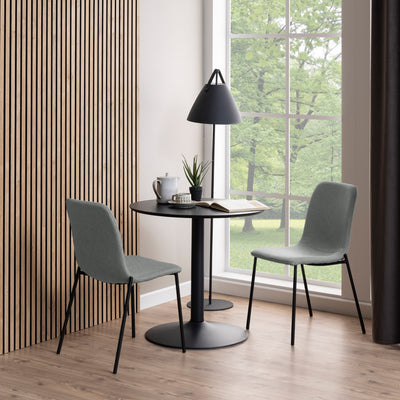 Ibiza Small Round Caf̩ Table with Black Ash Top and Matt Black Base – FTG, view 2
