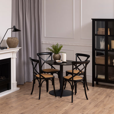 Ibiza Small Round Caf̩ Table with Black Ash Top and Matt Black Base – FTG, view 3