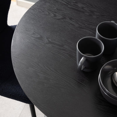 Ibiza Small Round Caf̩ Table with Black Ash Top and Matt Black Base – FTG, view 5
