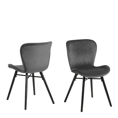 Batilda Dining Chair in Dark Grey Set of 2 – FTG